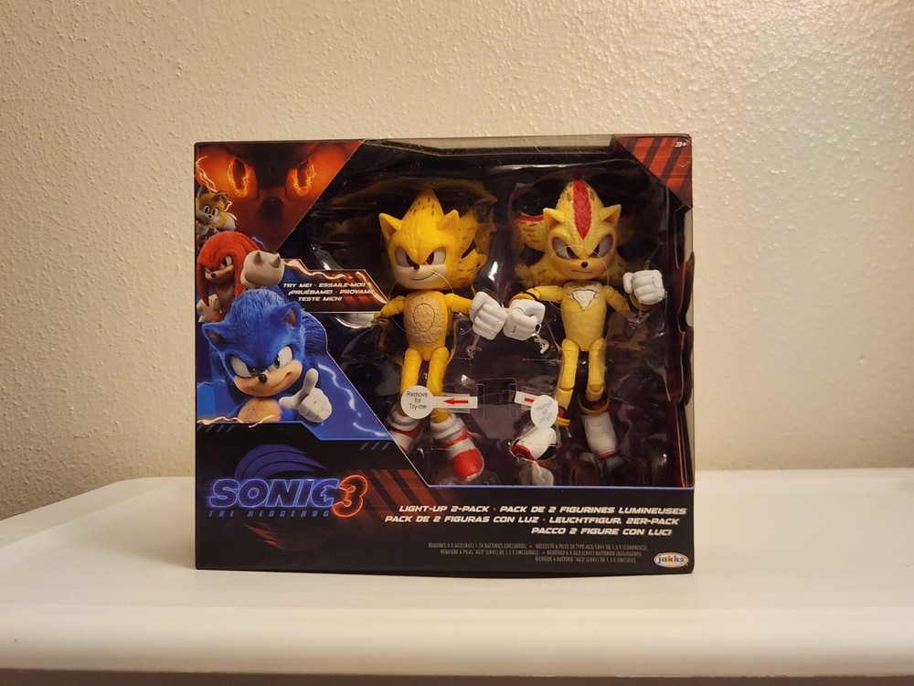 Super Shadow Super Sonic 3 Jakks 5″ Light Up 2 Pack HEDGEHOG Figures BRAND NEW