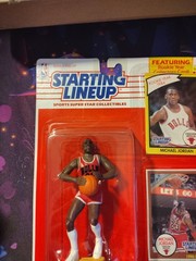 1990 Starting Lineup Michael Jordan Figure w/ Collectible Cards (Lionel Sticker)