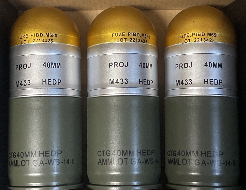 M433HE1 HEDP Dummy Toy Grenade Shell Model Tactical Prop Storage Case 3 Pack
