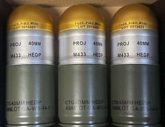 M433HE1 HEDP Dummy Toy Grenade Shell Model Tactical Prop Storage Case 3 Pack