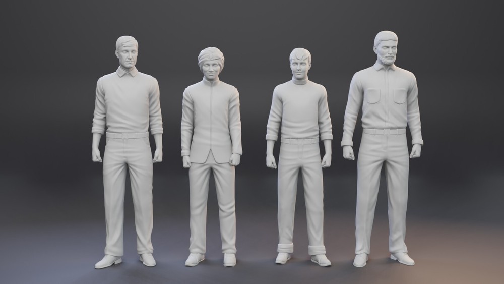 Jonny Quest 4 Figure Set Dr Quest Race Jonny Hadji 1:24 scale 3D Printed