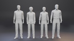 Jonny Quest 4 Figure Set Dr Quest Race Jonny Hadji 1:24 scale 3D Printed