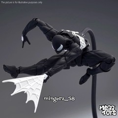 MESS TOYS Symbiote Spider-Man Action Figure Black Suit Collectible Model Gifts