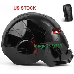 Full Black Iron Man 1:1 MK5 Jarvis Deformable Voice Control Wearable Helmet Mask