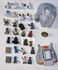Star Wars Micro Force Fighter Pods Mini Figures Lot of 29 + 2 Vehicles + 14 Pods