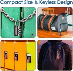 3pk 3-DIGIT RE-SETTABLE Gym School Locker Padlocks, Safe/Secure, EASY TO USE 16z