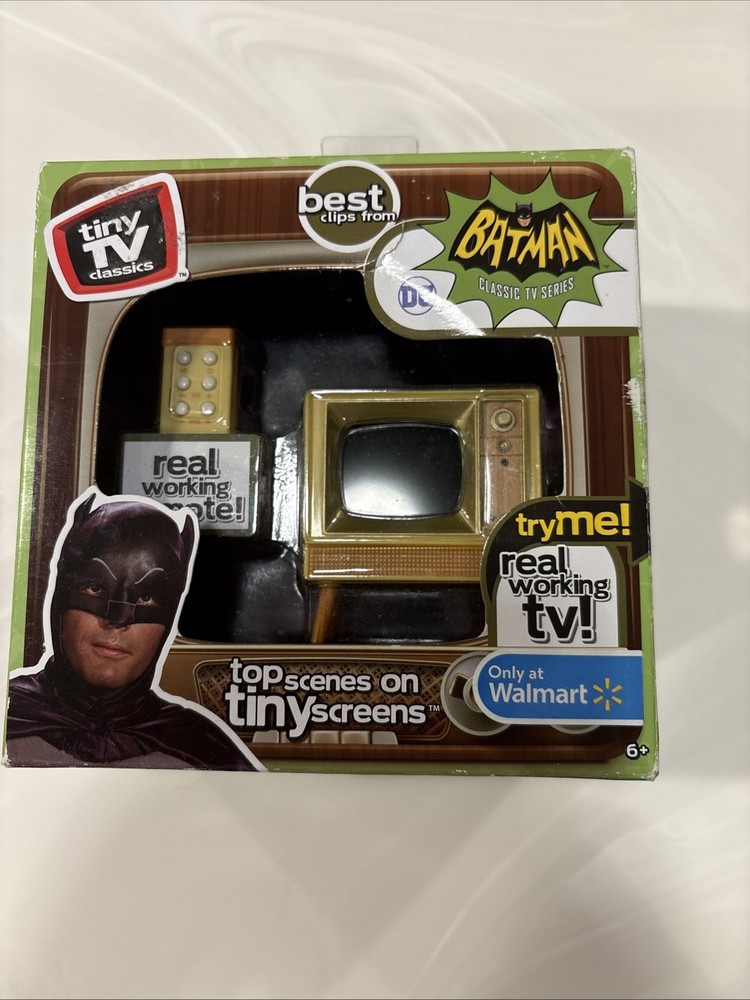 Batman Tiny TV Classics Real Working TV & Remote Basic Fun Inc New Read Desc