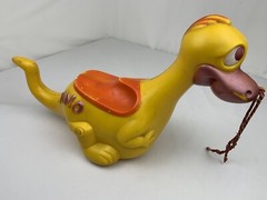 Vintage 1960s Flintstones Dino Pull Toy Large Plastic Hanna Barbera 19in