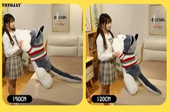 50-120cm Giant Husky Dog Plush Toy Long Pillow Sleeping Cushion Kids Gift