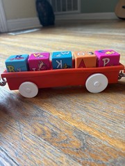 Dr. Seuss Cat in the Hat 5pc Toy Train Set w/ Alphabet Blocks, Rare Vintage Item