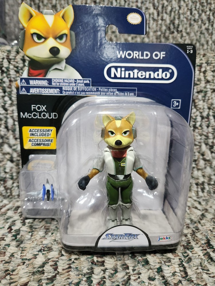 World Of Nintendo Fox McCloud Star Fox 4.25” Figure Jakks Series 1-3 NICE! RARE!