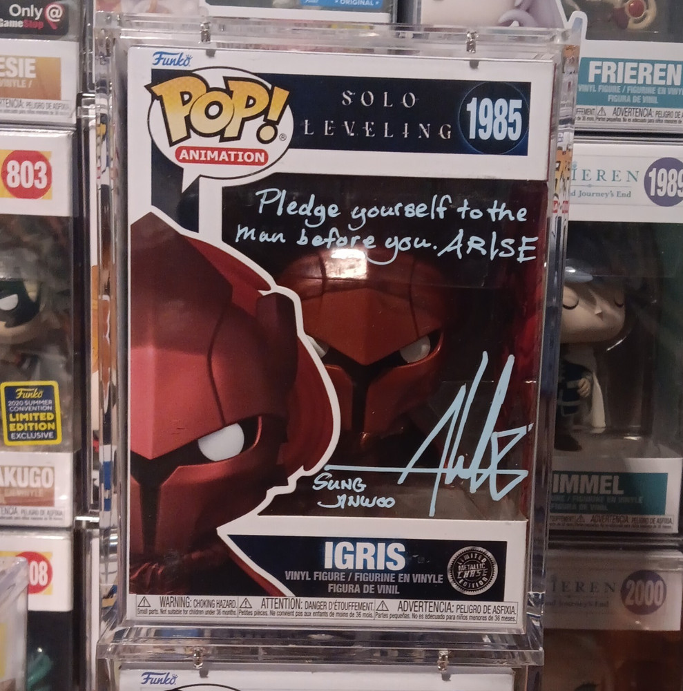 Solo Leveling Igris Chase Funko Pop Signed & Autograph By Aleks Lee