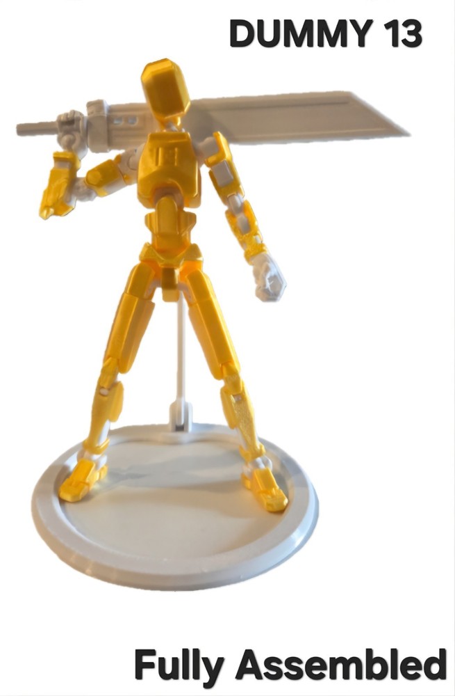 Dummy13/T13 Action Figure Gold/White Fully Assembled With Sword And Stand