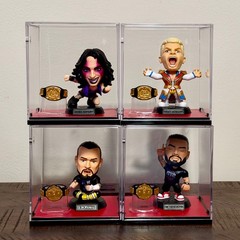 WWE Zuru Ballers SET of 4 RARE figures in Display cases w/championship belts