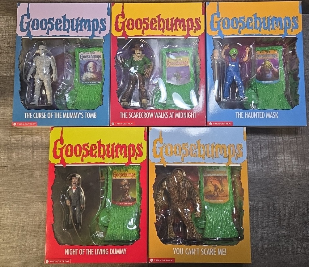 Complete Set of 5 Trick or Treat Goosebumps Action Figures + Bonehead Halloween