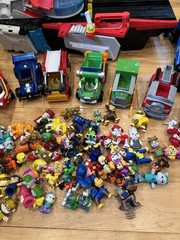 Huge Lot Paw Patrol Aircraft Carrier Vehicles Helicopter Cruiser 60 Figures