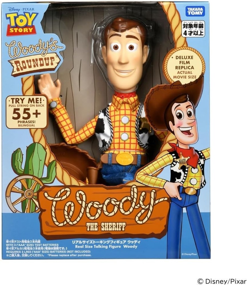 Toy Story Real Size Talking Figure Woody Japanese English Voice Takara Tomy JPN