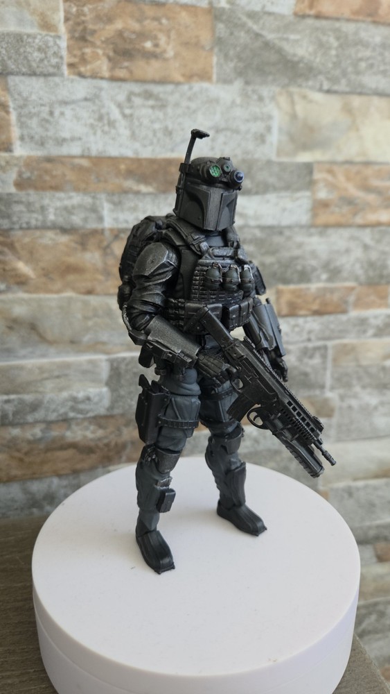 1/12 Boba Fett Black OPS Custom Repaint And Made Action Figure