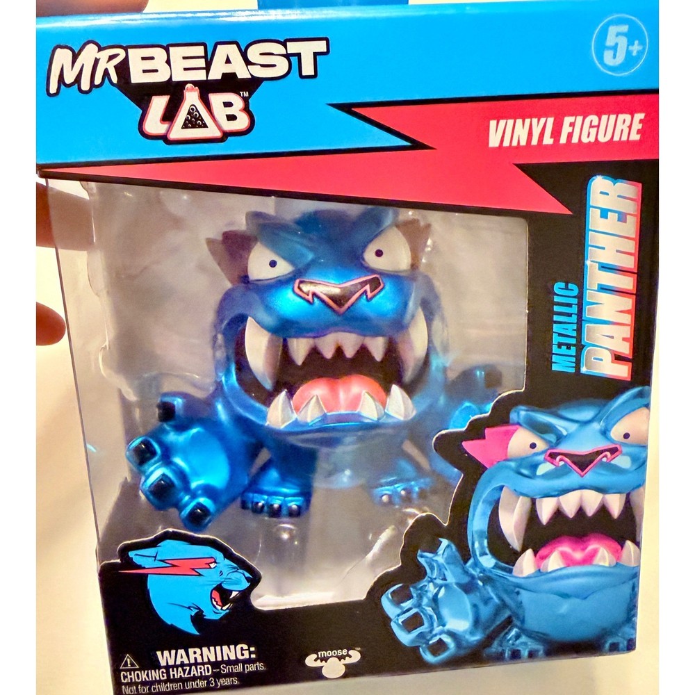 MrBeast Lab Vinyl Figure Kids One Size Blue New Metallic Panther Action Figure