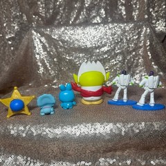 Disney Pixar Toy Story Bundle Woody Buzz Bullseye Books Lunch Bag & Toy Figures
