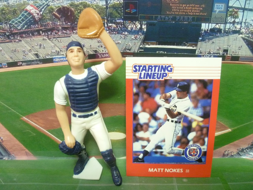 1988 MATT NOKES – Starting Lineup Baseball Figure & Card – DETROIT TIGERS