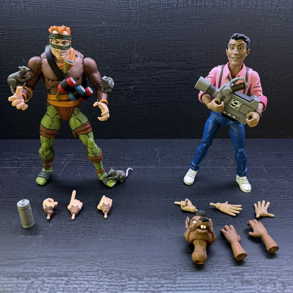 NECA TMNT Rat King & Vernon Fenwick Action Figures Loose Complete