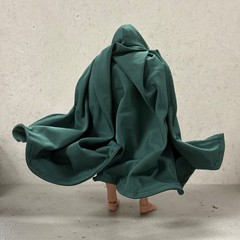 SU-KELHD-GRN: 1/12 Green Wired Hooded Cape for MOTU Keldor or 7″ Action figures