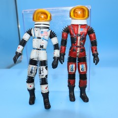 Mattel 1966 Major Matt Mason Man in Space Figure & Sgt Storm with Helmets VG+