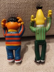 1985 Sesame Street Ernie & Bert 3″ Action Figures, Tara Toys, Vintage