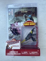 Transformers King Grimlock Squeezelings Sidekicks Figure w/ Comic Book 25th Ann