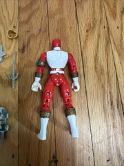 Vtg Bandai 1999 Power Rangers Lost Galaxy Armored Red Ranger Parts Weapons Lot