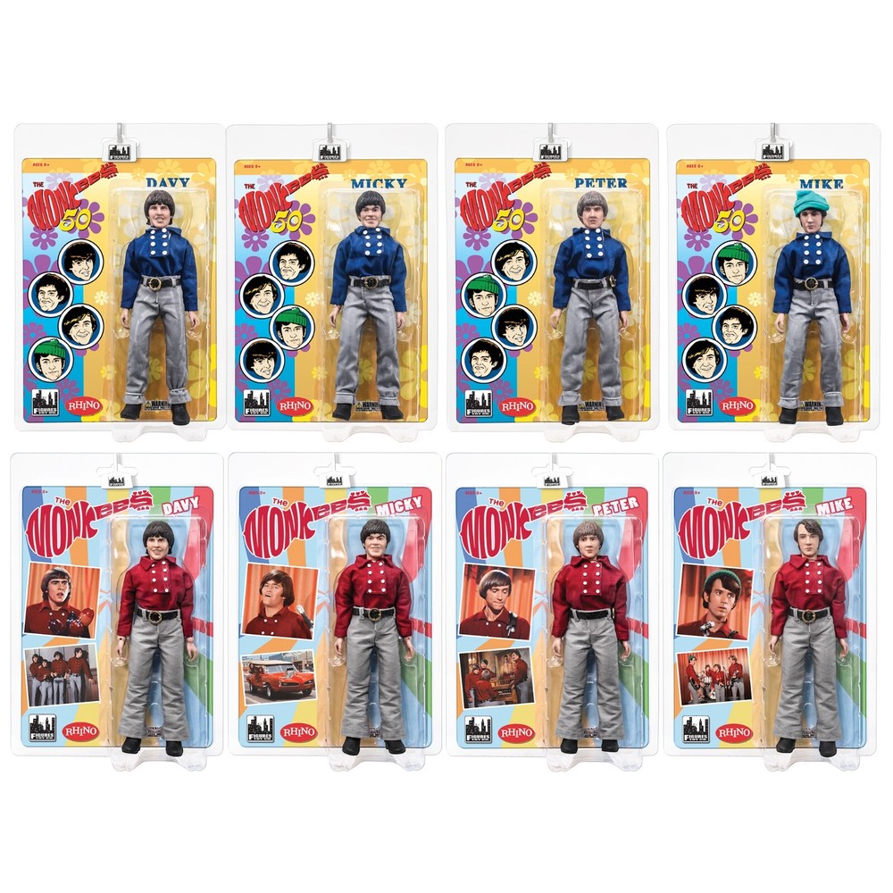 The Monkees 8 Inch Figures: RED 7 BLUE Band Outfit: 2 SETS 8 FIGURES DEAL