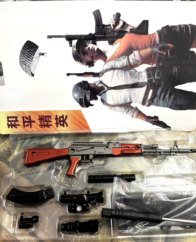 💥Manseiko Metal Miniature Gun AK-47 Assault Rifle ~8” 1:6 w/Rmv Silencer & Mag