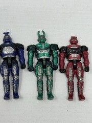 Beetleborgs Green Blue Red 6″ Action Figures Bandai 1996 Lot Of 3