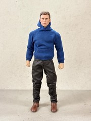 MO-HDST-BU: 1/12 Blue fabric hoodie for 6″ Medium to slim action figure body