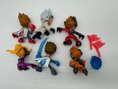 LOT of 6 Ninja Kidz Action Figures Mini 2″-3″ Cartoon Tv Show Toys + Accessories