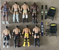 WWE Mattel Basic NXT Lot Of 8 Figures Plus Accessories TJ Perkins Garza Apollo