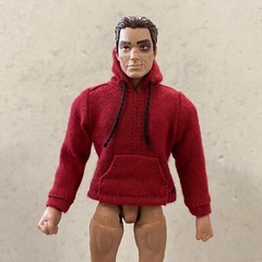 PB-SPD-HD: 1/12 scale dark red pocket hoodie for 6″ slim body