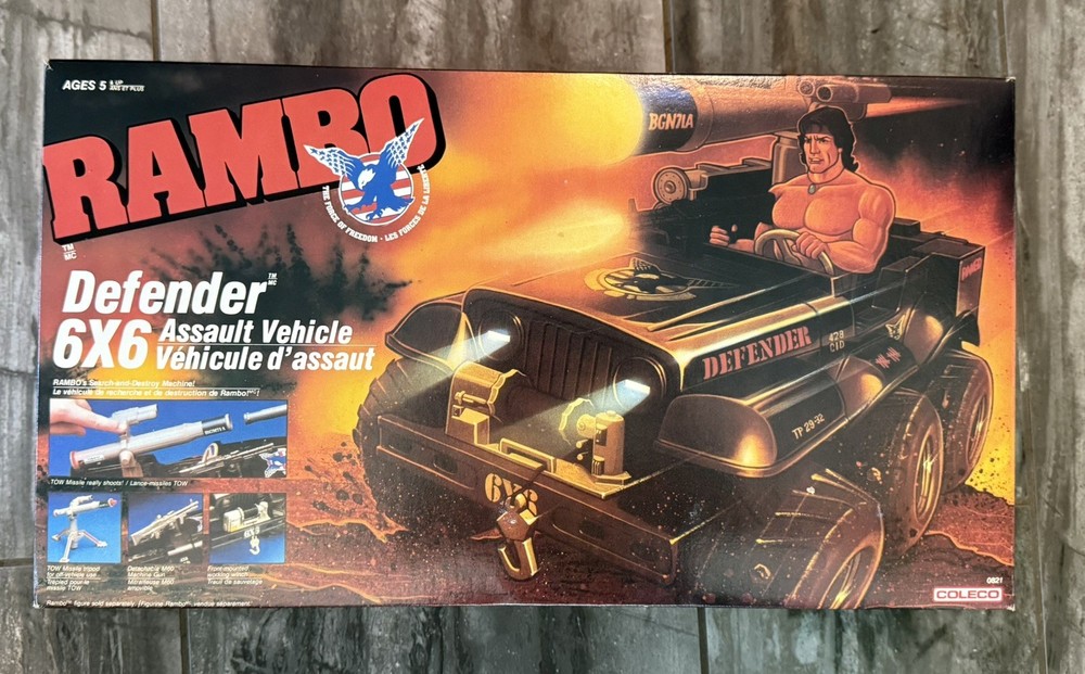 1985 Rambo Force Of Freedom Defender 6×6 New In Box. Rambo Figure Sealed