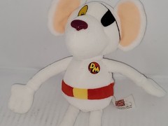 2001 Vintage Toy Soft Plush Doll Danger Mouse Cartoon Figure. RARE HTF Collectib