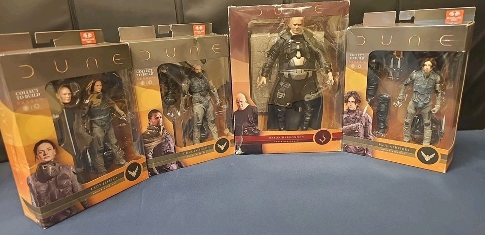 4 McFarlane DUNE PAUL ATREIDES + Baron + Lady + Duncan 7″ Action Figure New