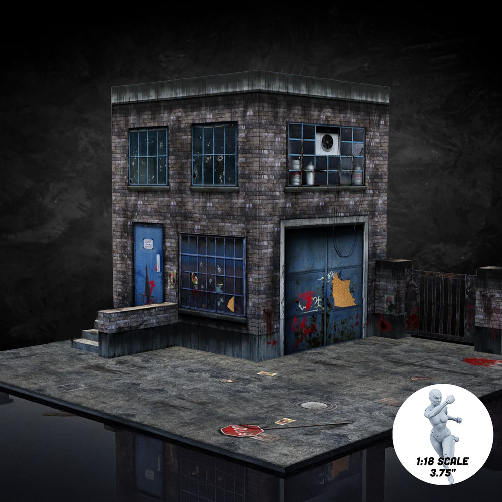 Vitruvian H.A.C.K.S. Series Z Zombie Diorama 1/18 Scale Street – Ultimate Zombie