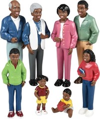 Cre8tive Minds African American Family Toy Figure Set for Kids