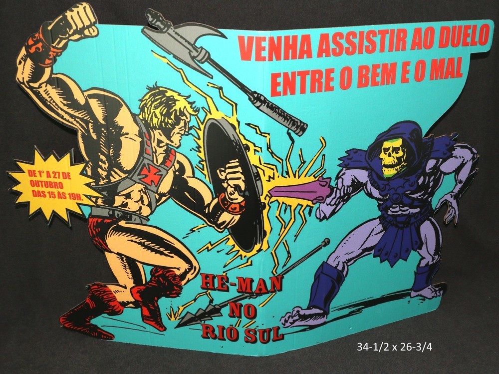 He-Man MOTU Masters Of Universe 1986 Store Event Display Sign Portuguese Estrela