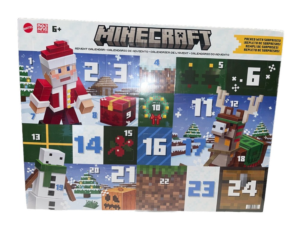 Minecraft 2024 Advent Calendar [Santa, Jolly Llama & Snow Golem Figures]