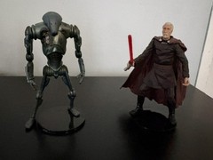 Star Wars Loose Prequel Figures, Count Dooku, Super Battle Droid, FREE Stands