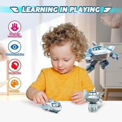 2” 5cm Transform-a-Bots Traver Robot Action Figures Transforming Plane to Ro…