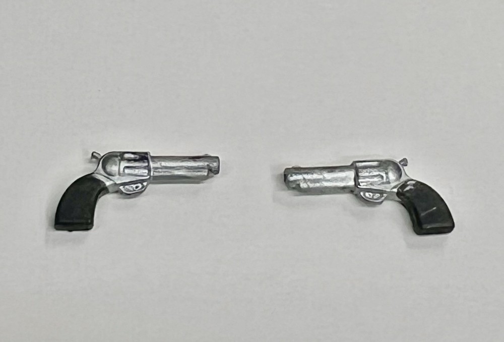 Gabriel Lone Ranger 1980 2 pistol guns Set For 3 3/4 Figures Repo