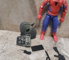 GI Joe Black Major Custom Spider-Man Figure Complete 3.75″ O-RING w/ Alt Head