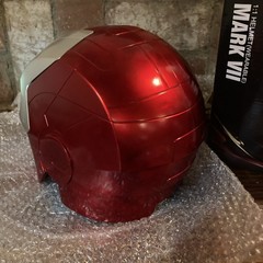 Iron Man Mark VII Headgear 1:1 Helmet LED Eyes Silver CG7248 Wearable New in Box